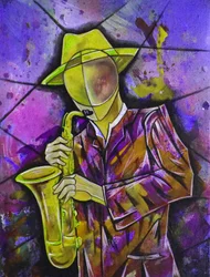 Saxophoniste de jazz abstrait