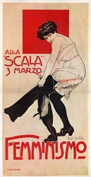 Une réunion féministe à la Scala le 03/03/1906 (affiche)