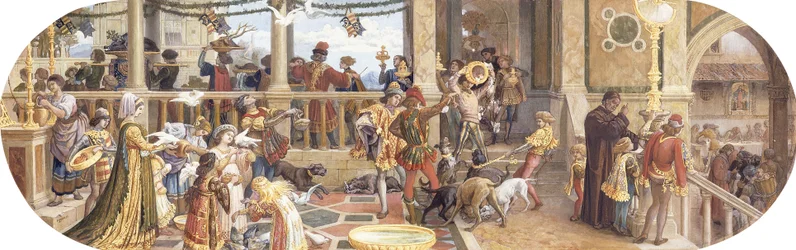 Une fête florentine : Apporter les restes aux animaux et à la table des pauvres
