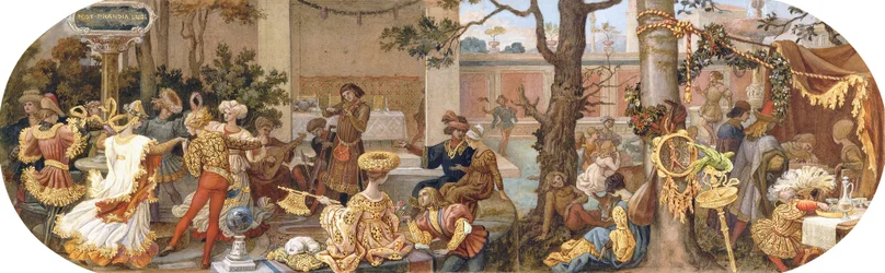 Une fête florentine : passe-temps après le déjeuner