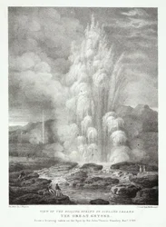 Vue de la source bouillante en Islande appelée le Grand Geyser