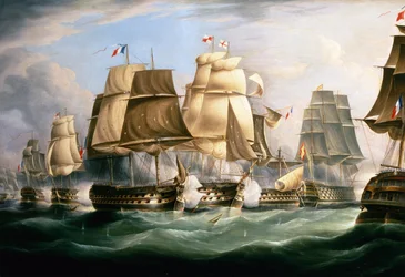 La bataille de Trafalgar, 21 octobre 1805, au milieu de la journée