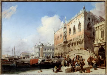 Vue de Venise, le quai des Schiavoni et le Palais des Doges