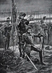 Henri VII couronné à Bosworth, illustration tirée de « L