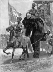 Arrivée du Nawab Siraj Ud Daulah devant la position de Clive, Inde, 1757, 1893