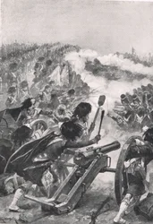 Les Highlanders retournant les canons français capturés sur les bataillons de Brenniers, illustration de 