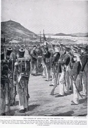 La cession de Hong Kong aux Britanniques, 1841, illustration de 