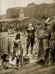 La première implantation britannique à Québec, illustration tirée de «L