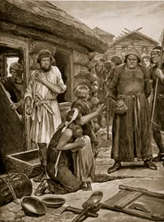 Sujets surimposés expulsés de leurs maisons, illustration de 