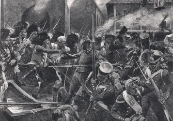 Les 42e Highlanders chassant les Français d