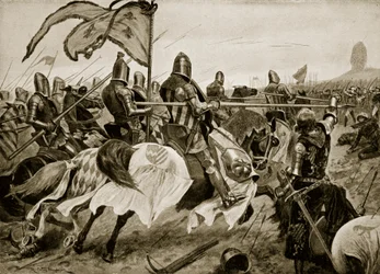 La bataille de Crécy, 26 août 1346, illustration de 