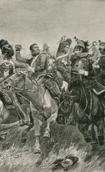La Charge vaillante des Scots Greys à la bataille de Waterloo