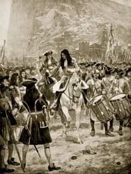La reddition de Gibraltar aux Anglais, 24 juillet 1704, illustration de 