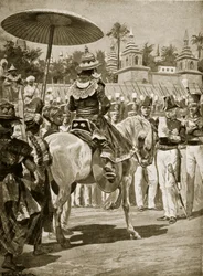 La reddition de Rangoon aux Britanniques, 1824, illustration de 
