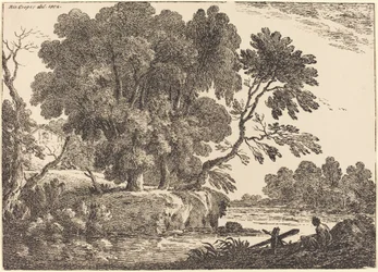 Paysage avec groupe d
