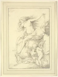Allégorie de la Fortune sur un globe entouré de putti