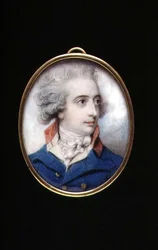 Portrait miniature du Major Général William, Le Vicomte Fielding, vers 1790