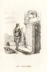 Le squelette de la Mort et le ménestrel, 1827 (gravure)