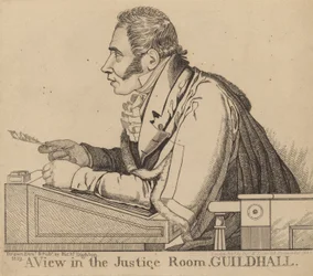 Sir Matthew Wood; Une vue dans la salle de justice, Guildhall