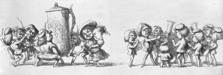 Groupes jouant pour les visiteurs de la Grande Exposition, 1851