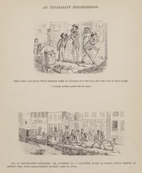 Page du Tour américain de Messieurs Brown, Jones et Robinson (gravure)