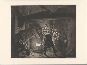 Famille dans une forge