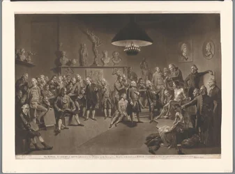 Membres de la Royal Academy dans un intérieur avec modèle masculin nu, 1768