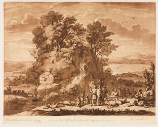 Liber Veritatis : No. 138, Une vue de la mer, avec le Christ prêchant sur la montagne..., 1776