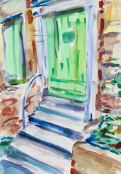 Porte verte et volets, 2021