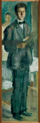 Autoportrait avec palette de peintre (huile sur toile)