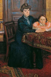 Femme avec enfant Mathilde Schönberg avec sa fille Gertrud, 1906