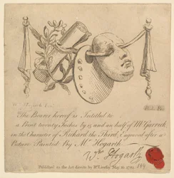 Masque et palette, 1781