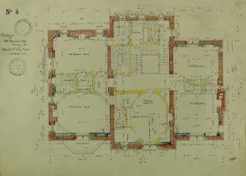 Résidence William Borden, Chicago, Illinois, plan du deuxième étage