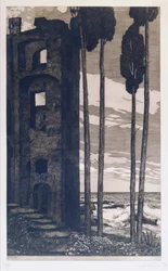 Ruines au bord de la mer (eau-forte et aquatinte)