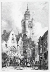Bergues : La Tour du marché, 1824