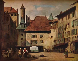 La Place du Molard, Genève, vers 1830