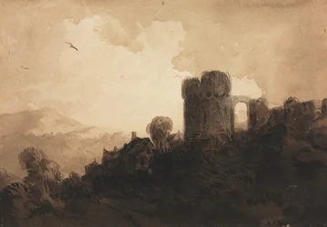 Paysage avec château en ruine