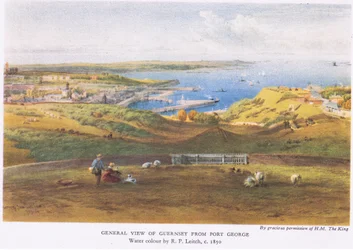 Vue générale de Guernesey depuis Port George