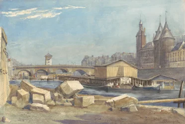 Île de la Cité, le Pont au Change et la Conciergerie, Paris, 1837
