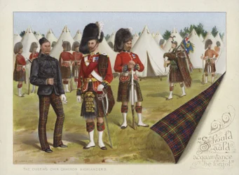 Les Cameron Highlanders de la Reine (chromolithographie)