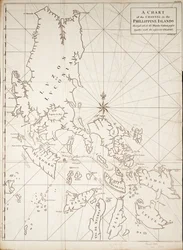 Carte du canal dans les îles Philippines par lequel passe le galion de Manille avec les îles adjacentes