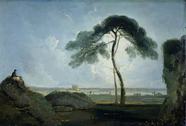 Paysage italien avec pin parasol