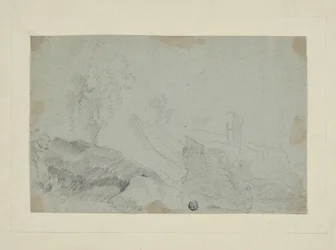 Paysage rocheux avec figure debout