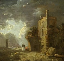 Tour en ruine avec figure, vers 1770-79