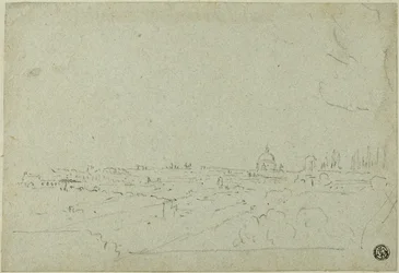Vue de Saint-Pierre depuis le palais des Césars, avec le Circus Maximus en contrebas