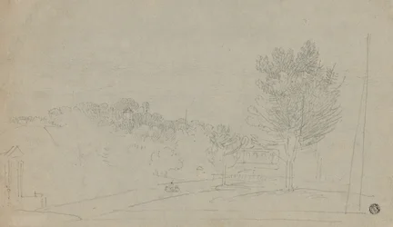 Vue de la maison et des jardins de Wilson (recto); Vue de la maison et des jardins de Wilson (verso)