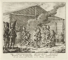 Les hussards prussiens à la porte de Leyde à Amsterdam, 1787