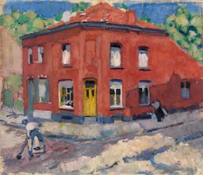 La Maison rouge, neige tardive