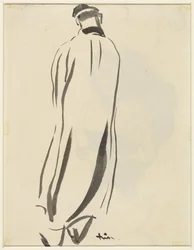 Homme jardinant, vu de dos