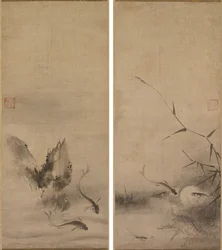 Poisson et rocher ; Poisson et algues